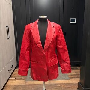 Vintage Red Leather Blazer – Tower Hill Collection